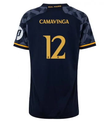 Real Madrid Eduardo Camavinga #12 Segunda Equipación Mujer 2023-24 Manga Corta